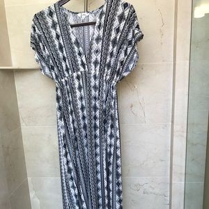 Maxi Dress V-neck Empire Waist Large